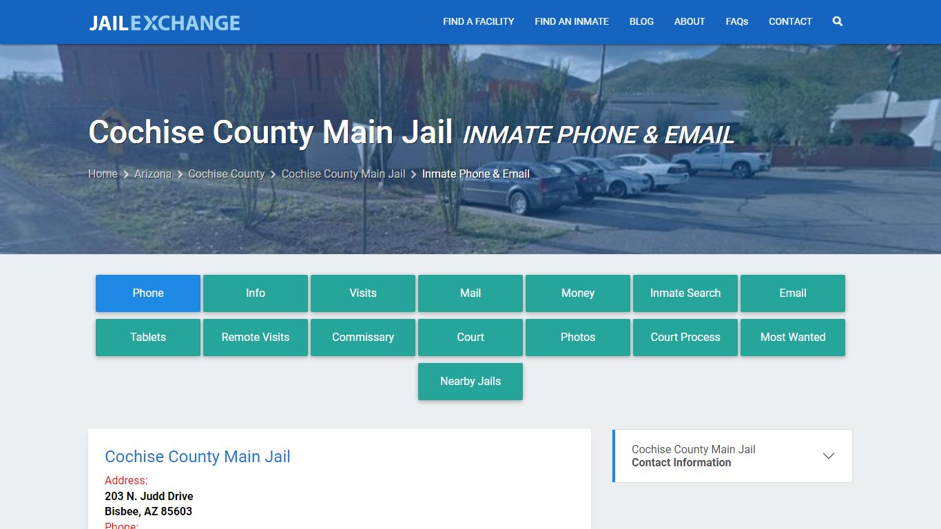 Inmate Phone - Cochise County Main Jail, AZ - Jail Exchange